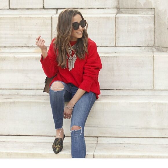 Mixed Blues Sweater Top - Picture 4 of 7